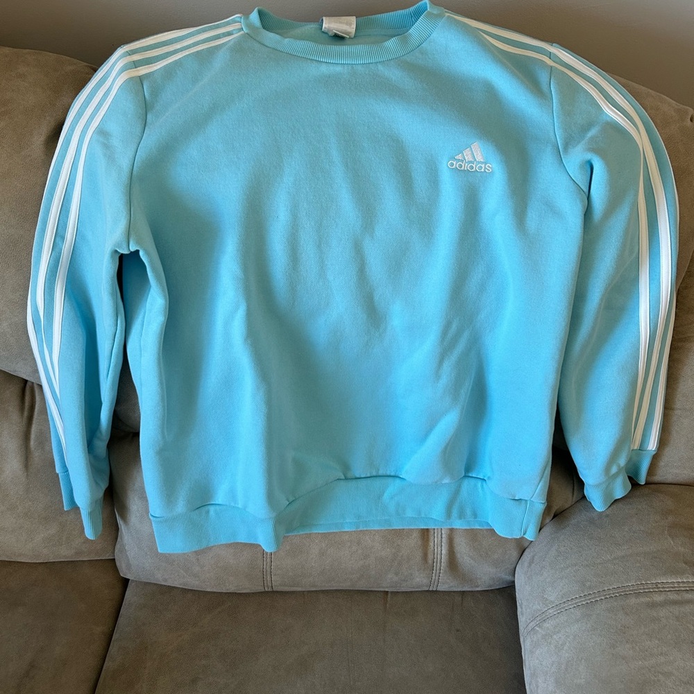 Adidas Women's Sky Blue Crewneck Sweater